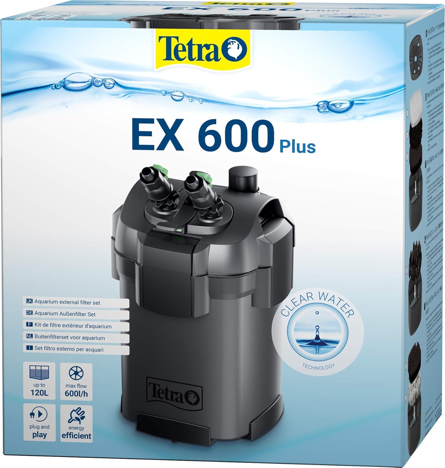 Tetra Aquarium External Filter EX 1500 Plus - Powerful Filter for Aquariums up to 600 L, Creates Crystal Clear Fish-Friendly Water, Indoor